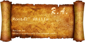 Rontó Atilla névjegykártya